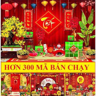  Tranh Trang trí TẾT 2026 Bính Ngọ. Tranh vải decor năm mới mừng treo tường decor trường học hình in sắc nét TET01- ROW 