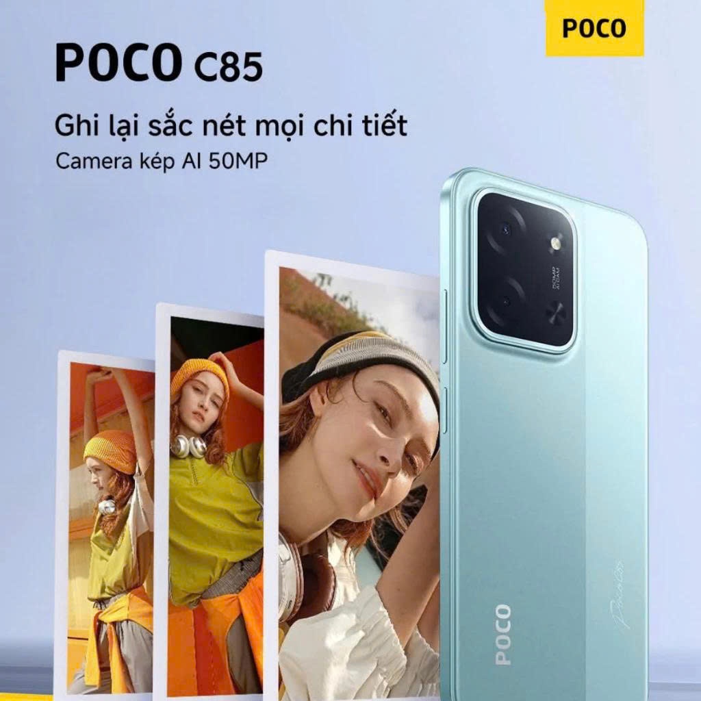 Điện thoại Xiaomi POCO C85 (6GB|128GB) | (8GB|256GB) | Pin khủng 6000mAh |  Sạc nhanh 33W- Hàng chính hãng - BH 12 tháng | BigBuy360 - bigbuy360.vn