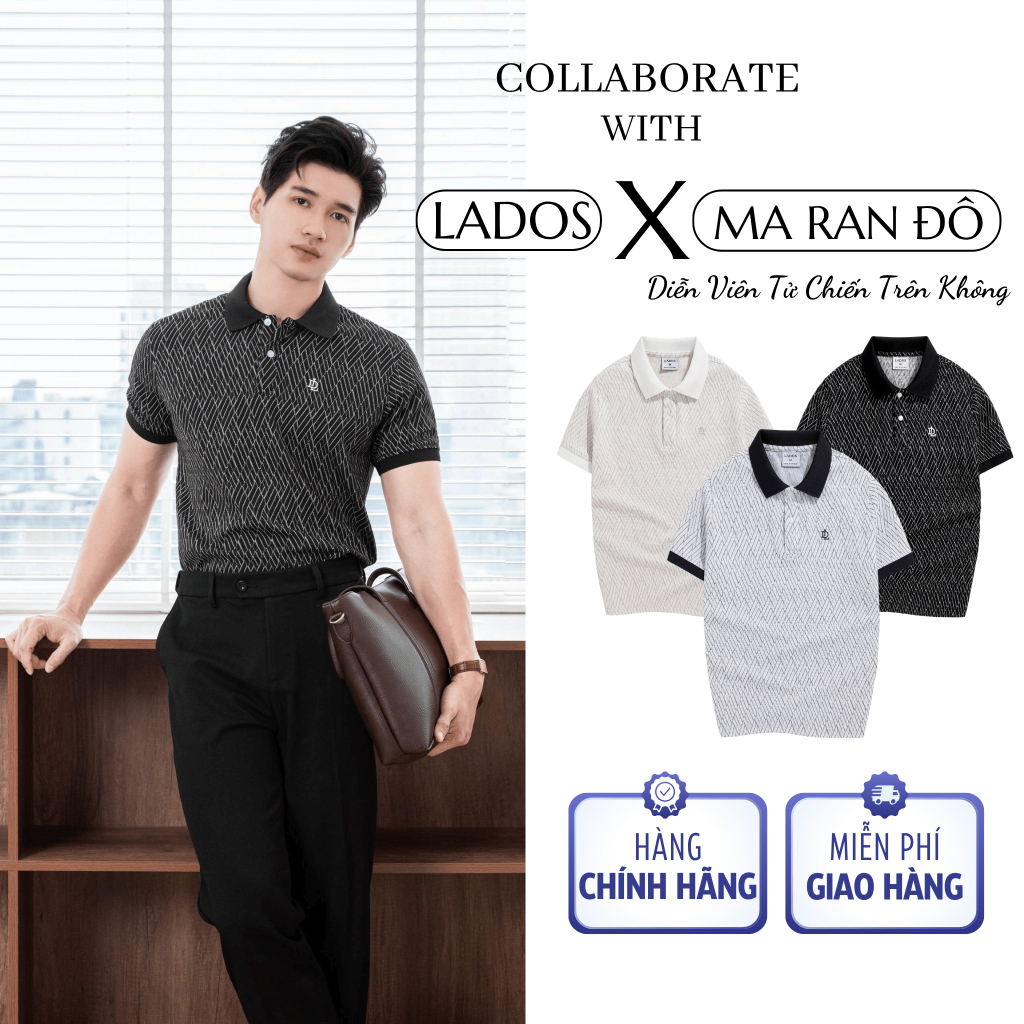 Áo Polo Nam Thun Dệt Diamond Họa Tiết Nhẹ LADOS-9235, Áo Form Pique Basic Cổ Đức Mát Mẻ, Thời Trang 