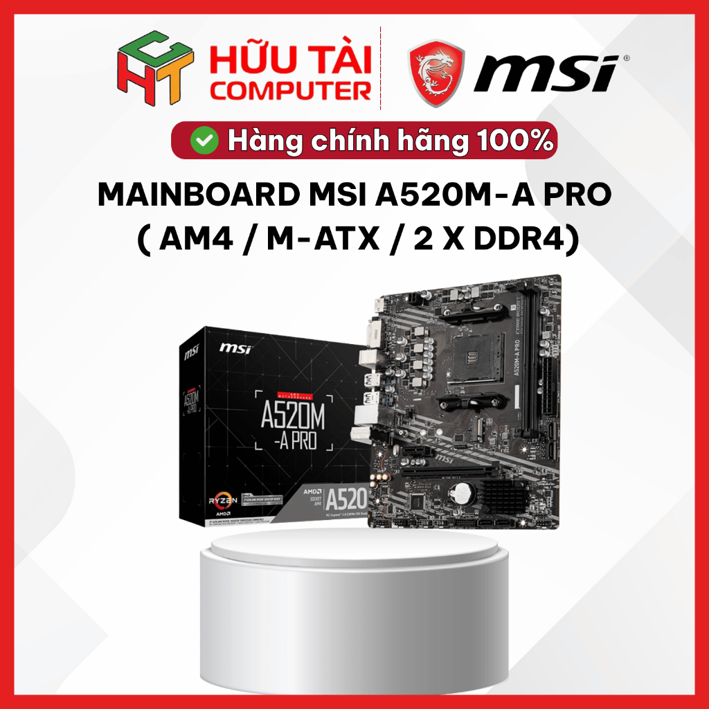 MAINBOARD MSI A520M-A PRO ( AM4 / M-ATX / 2 X DDR4)