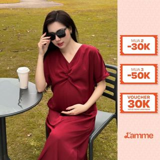  Váy lụa đầm lụa Jade Dress dáng dài phối nhún ngực trẻ trung phù hợp đi làm đi tiệc thiết kế BY L'AMME 