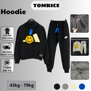  bộ quần áo nam mùa đông diáttt chất nỉ cao cấp bộ hoodie nam có mũ in logo nổi TomRice 088 