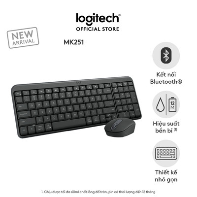 [Livestream] Combo Bàn phím & chuột không dây Bluetooth Logitech MK251 - dễ kết nối, thiết lập, thiết kế nhỏ gọn