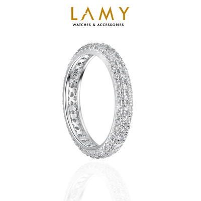 Nhẫn nữ LAMY Double Stone Row Silver Ring 8373
