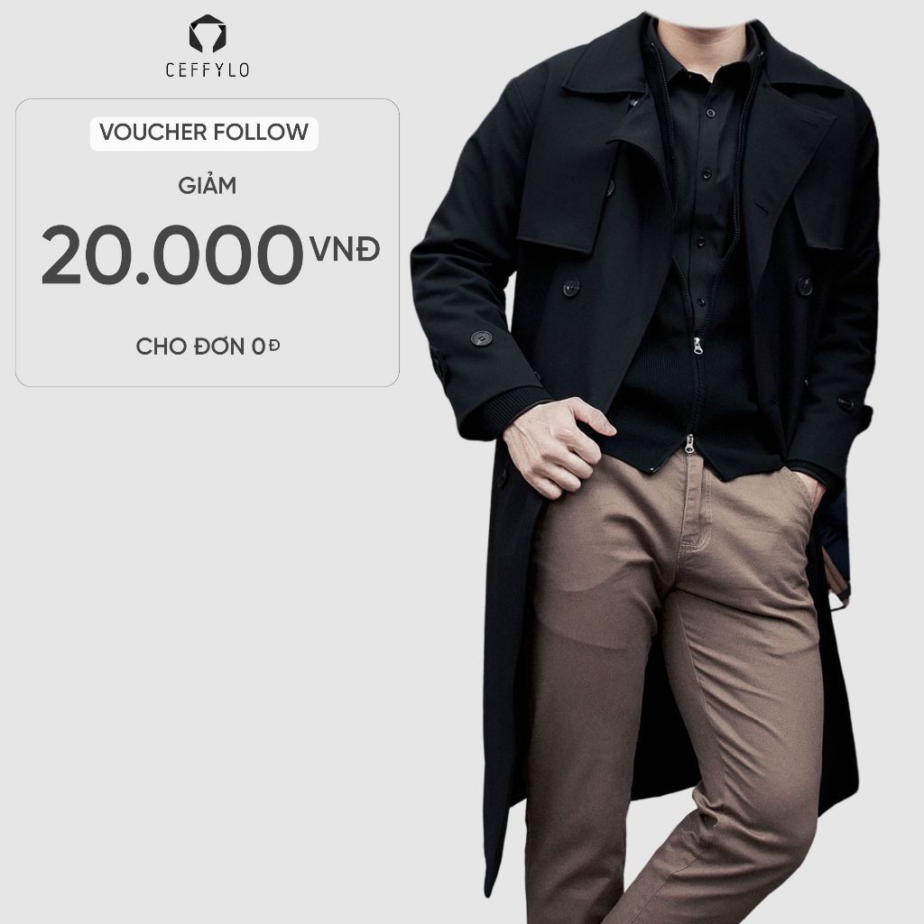 Áo khoác nam,áo khoác TRENCH COAT TRẦN BÔNG CEFFYLO