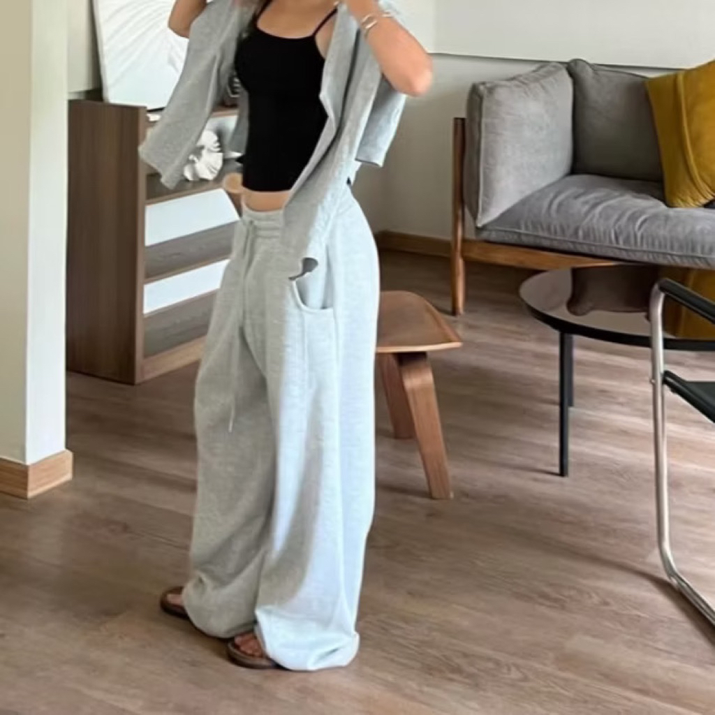 Quần nỉ 2 da form rộng ống cong ,Quần ống rộng nam nữ mềm mịn, không bai xù unisex | BigBuy360 - bigbuy360.vn