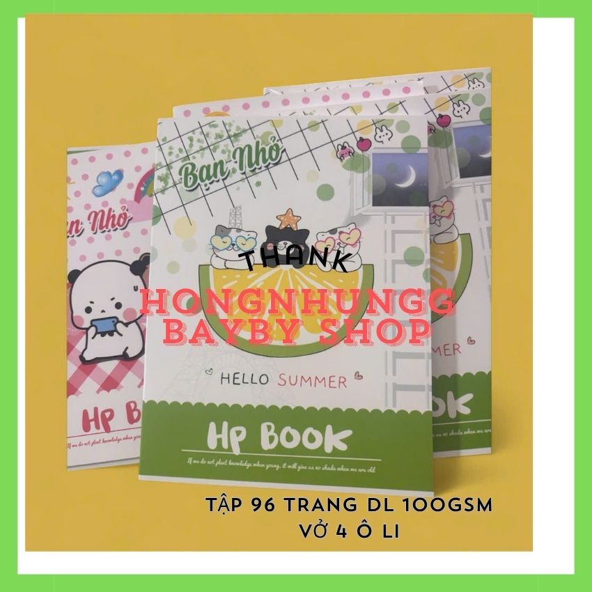 Tập 96 trang 4 ô li, Định lượng 100gsm, loại dày, đẹp; HONGNHUNGG SHOP