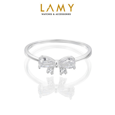 Nhẫn bạc nữ LAMY Gemstone Bow Ring Silver 8197 - Nhẫn bạc ta cao cấp