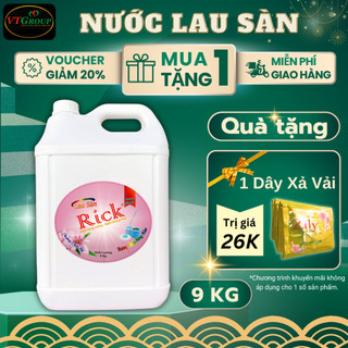 Nước Lau Sàn Rick Can 9Kg - Tặng 1 Dây Xả Vải Zily 10 Gói