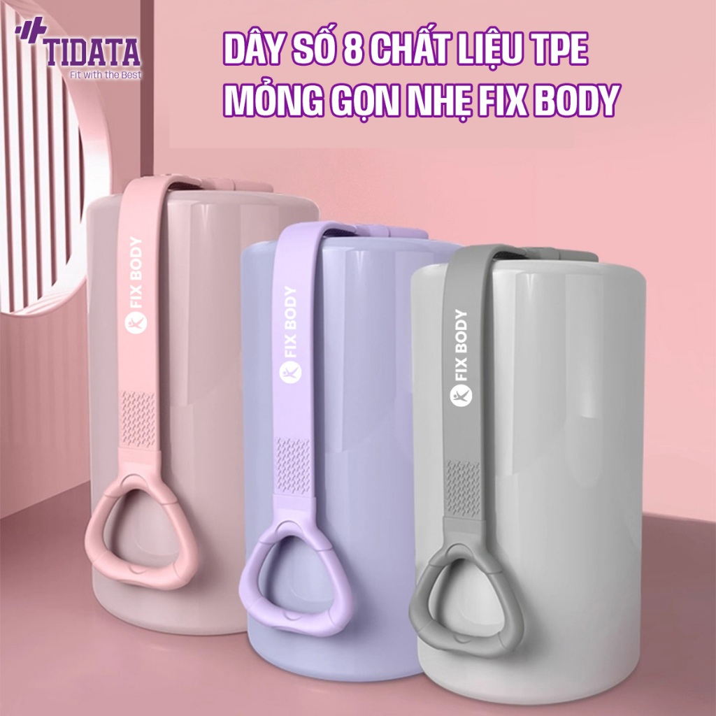Dây kháng lực số 8 FixBody chất liệu TPE cao cấp, dây kéo số 8 độ dày 3mm hỗ trợ tập vai, lưng tại nhà - DKST04L