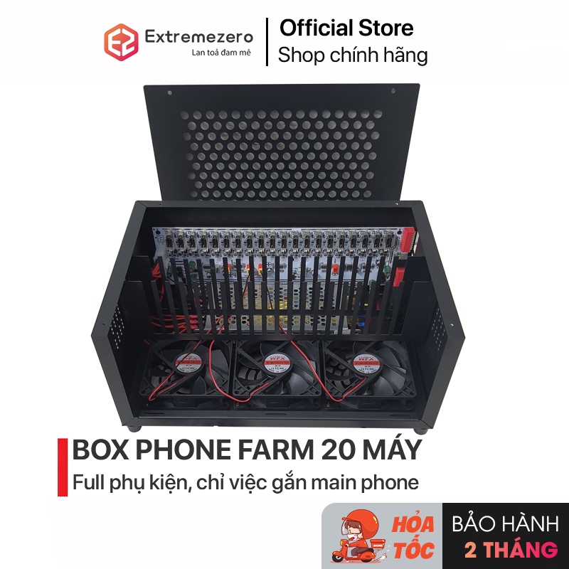 Bộ box phone farm đầy đủ , box phonefarm lắp cho các 20 máy điện thoại android Xiaomi, samsung, oppo