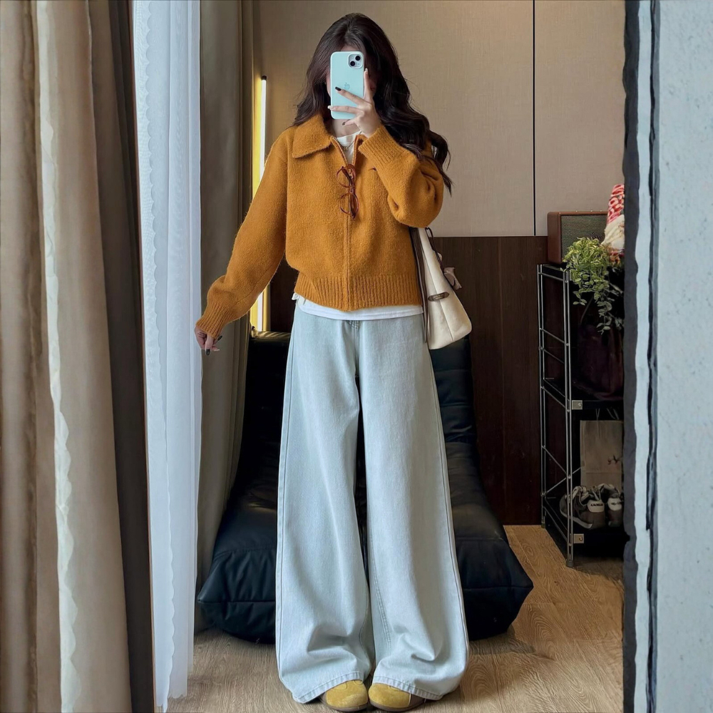 Quần Jean Trắng Ống Suông Rộng 31-33cm MIAA Cạp Cao Tôn Dáng , Quần Bò Trắng Ống Rộng Đủ Size Cực Tôn Dáng | BigBuy360 - bigbuy360.vn