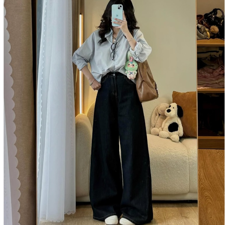 Quần Jean Trắng Ống Suông Rộng 31-33cm MIAA Cạp Cao Tôn Dáng , Quần Bò Trắng Ống Rộng Đủ Size Cực Tôn Dáng | BigBuy360 - bigbuy360.vn