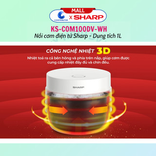 Nồi cơm điện tử Sharp KS-COM100DV-WH (1L) - Chính Hãng