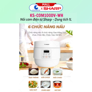 Nồi cơm điện tử Sharp KS-COM100DV-WH (1L) - Chính Hãng