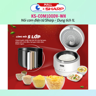 Nồi cơm điện tử Sharp KS-COM100DV-WH (1L) - Chính Hãng