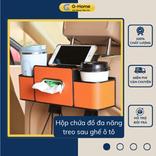  Hộp Chứa Đồ Đa Năng Treo Sau Ghế Ô Tô Da Cao Cấp Tích Hợp Móc Treo Và Khay Để Điện Thoại Tiện Dụng 
