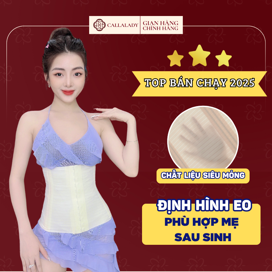  Đai nịt bụng Callalady gen nịt bụng sau sinh đai latex siết bụng định hình eo chống cuộn vải đúc su thông thoáng co giãn 