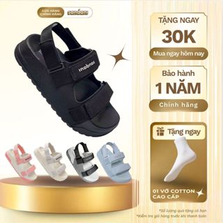  SANDANI Giày Sandal Nam Nữ  Unisex  Full Đen Đế Êm Chống Trơn Quai Ngang Dây Dù - BẢO HÀNH 1 NĂM 