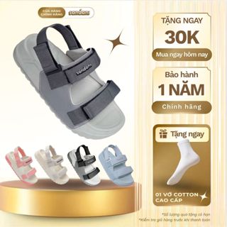  SANDANI Giày Sandal Nữ Quai Ngang Dây Dù Đế Êm Chống Trơn Màu Ghi  Size 36-40  - BẢO HÀNH 1 NĂM 