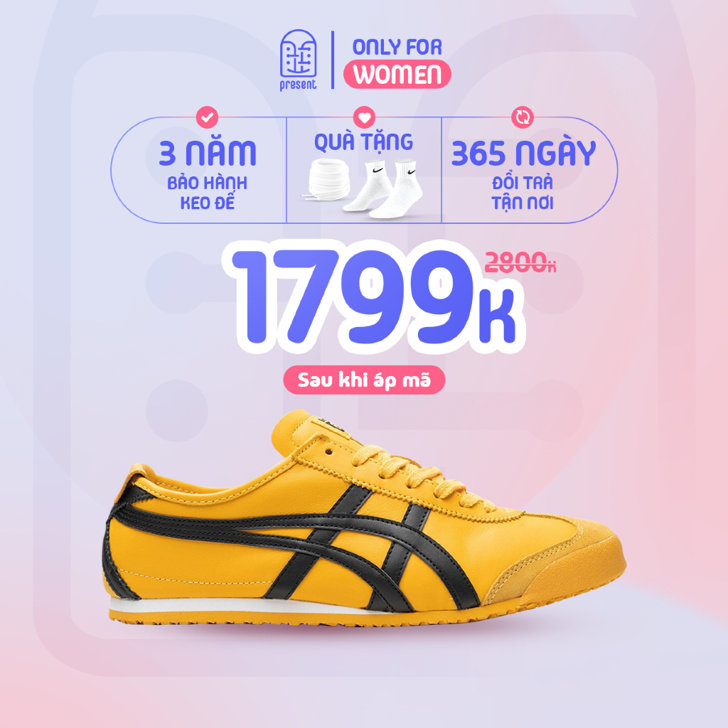 Giày Onitsuka Tiger Mexico66 "Yellow Black" chính hãng , Onitsuka Tiger real fullbox Present Only Fo