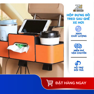 Hộp đựng đồ sang trọng treo sau ghế ô tô kèm móc treo và giá đặt điện thoại tiện lợi 