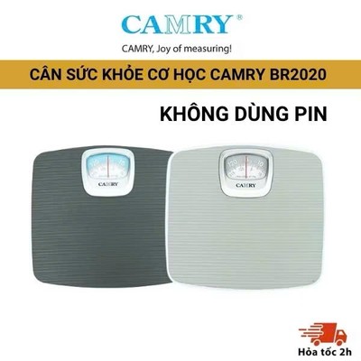 [ KHÔNG DÙNG PIN] Cân Cơ Học Camry BR2020, Cân Lò Xo Bền Bỉ 130kg, Bề Mặt Chống Trượt, Theo Dõi Sức Khỏe Chính Xác