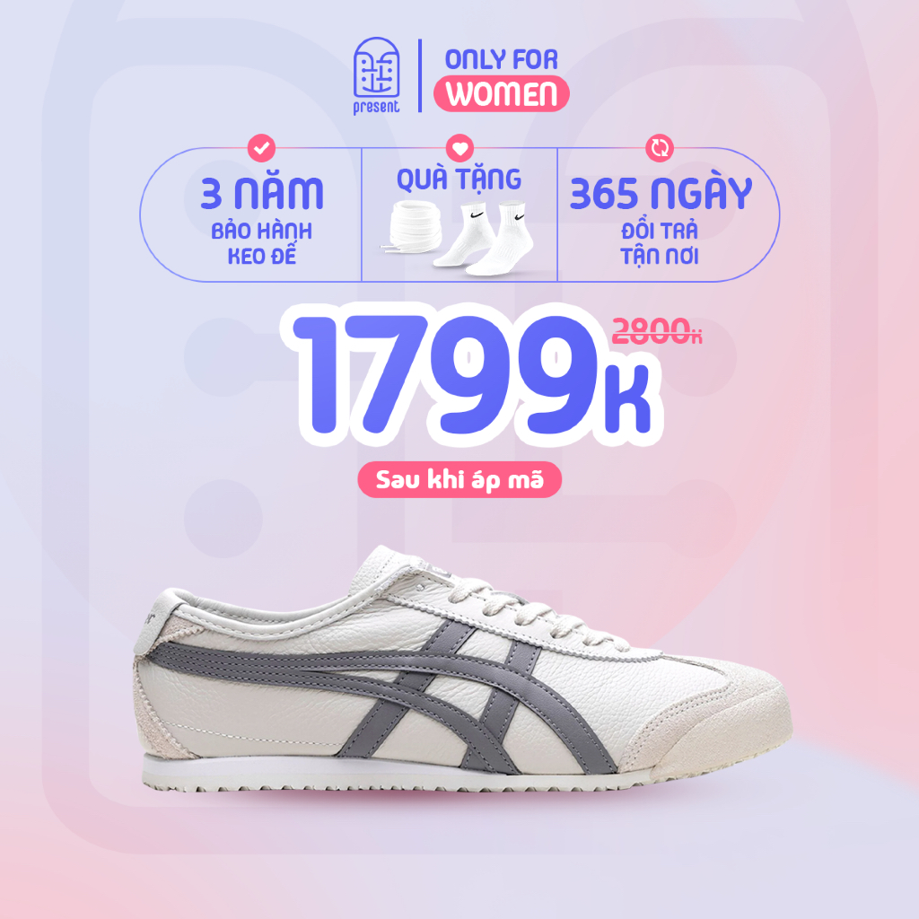 Giày Onitsuka Tiger Mexico66 "Grey White" chính hãng , Onitsuka Tiger real fullbox Present Only For 
