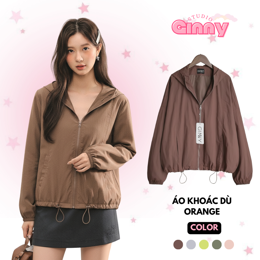 Áo khoác dù Orange CG-02 chống nắng - tia UV | Tone màu basic dễ phối | Túi trong túi ngoài nón rộng