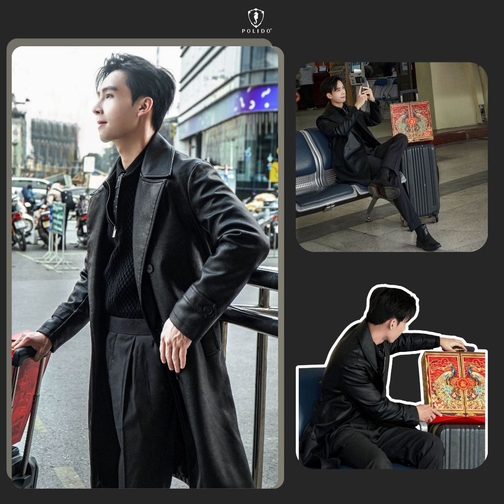 TRENCH COAT DA CAO CẤP POLIDO CHẤT LIỆU ẤM ÁP THỜI TRANG NAM
