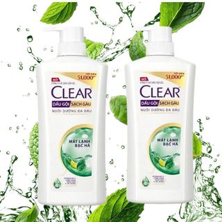 COMBO 2 Chai dầu gội Clear Bạc hà 900g