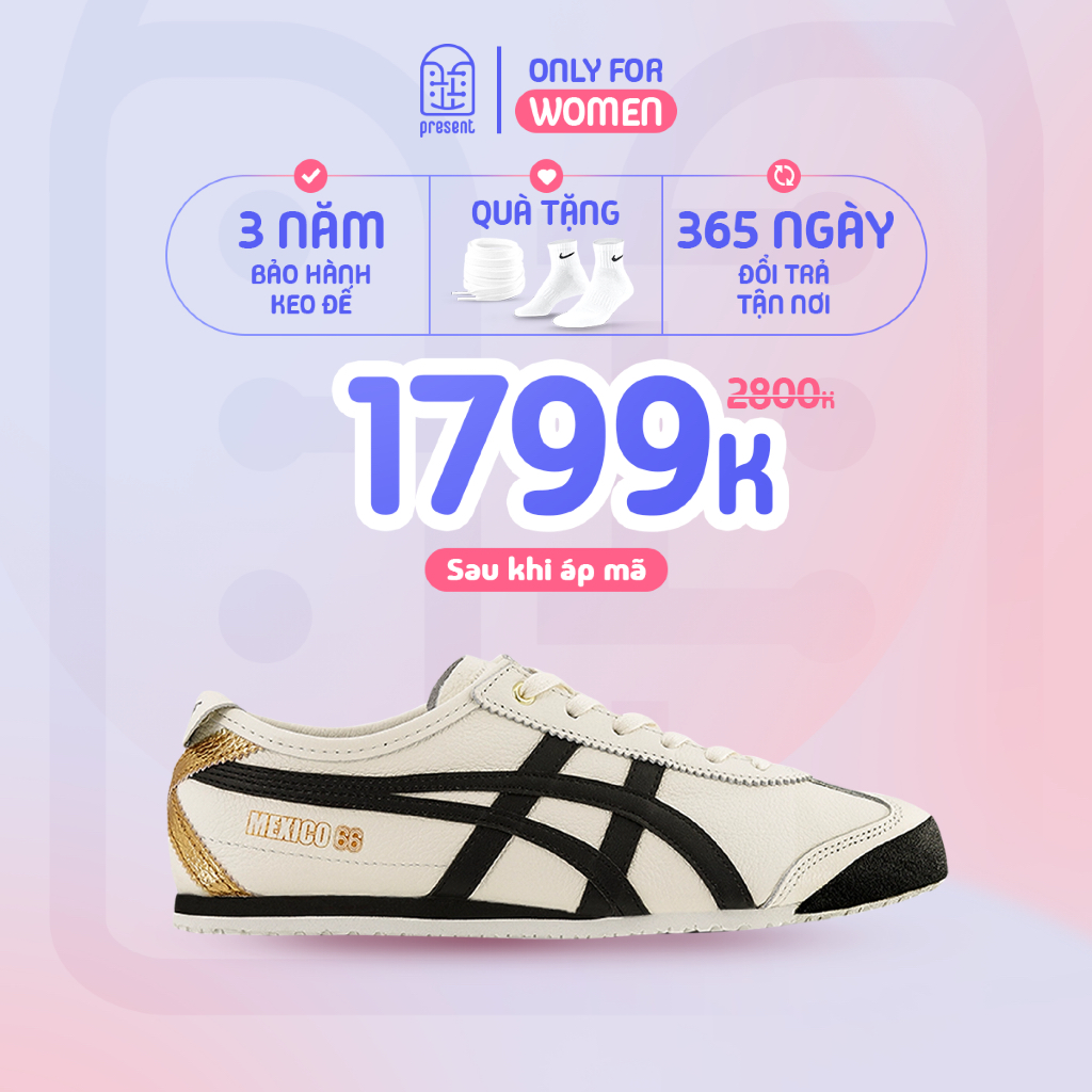 Giày Onitsuka Tiger Mexico66 "Cream Black" chính hãng , Onitsuka Tiger real fullbox Present Only For