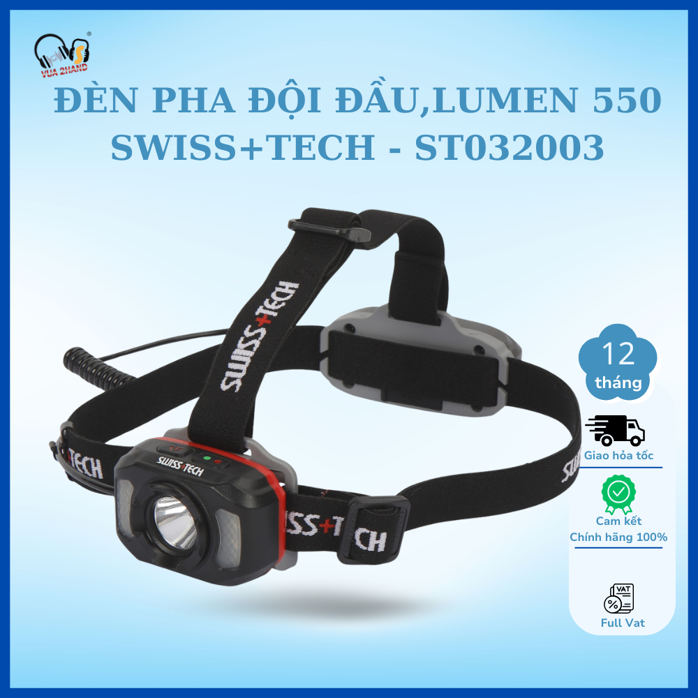Đèn pin đội đầu Swiss Tech 550 lumen chính hãng