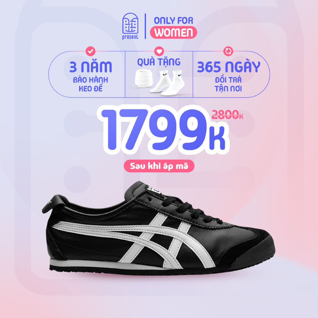 Giày Onitsuka Tiger Mexico66 "Black Whie" chính hãng , Onitsuka Tiger real fullbox Present Only For 