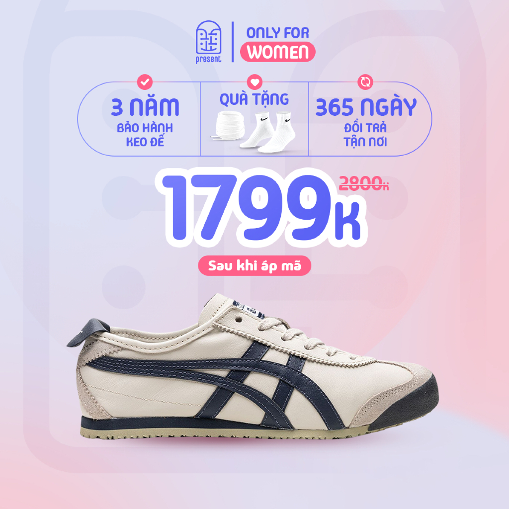 Giày Onitsuka Tiger Mexico66 "Navy" chính hãng , Onitsuka Tiger real fullbox Present Only For Women