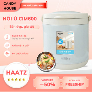  Nồi Ủ Chân Không Haatz CIM600 Dung Tích 6L Giữ Nhiệt Lâu Tiết Kiệm Điện Dùng Ủ Cháo Hầm Xương 