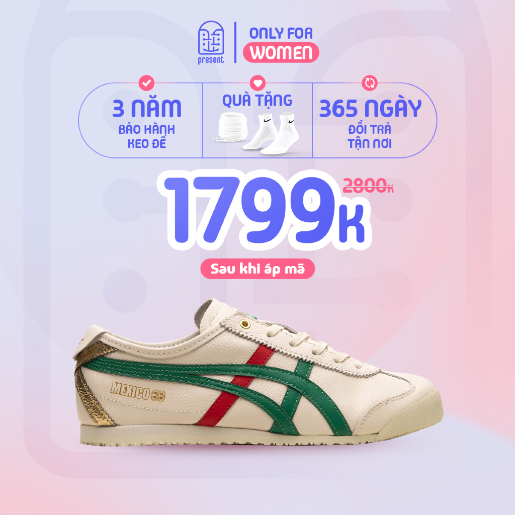 Giày Onitsuka Tiger Mexico66 "Birch Kale" chính hãng , Onitsuka Tiger real fullbox Present Only For 