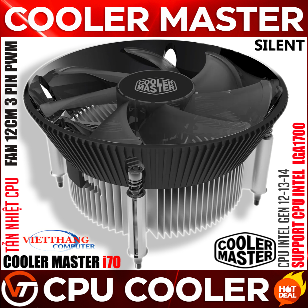 Tản nhiệt CPU Cooler Master i70 Yên tĩnh độ ồn thấp Hỗ trợ Socket Intel LGA 1700 cho Main H610, B760