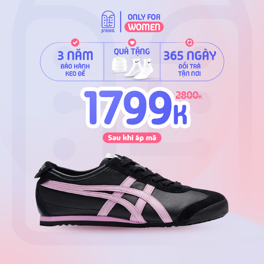 Giày Onitsuka Tiger Mexico66 "Black Pink" chính hãng , Onitsuka Tiger real fullbox Present Only For 