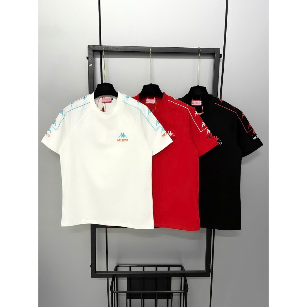 Áo Thun Kappa Cao Cấp Chính Hãng, Logo MEXICO Vải Cotton 100%, Phong Cách Trẻ Trung – Logo In Nổi Sa