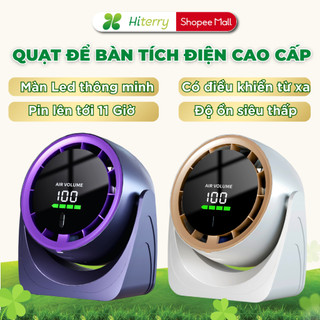  Quạt Để Bàn Mini Tích Điện HITERRY Pin Khủng Quạt Sạc USB Điều Khiển Từ Xa Không Ồn Bảo Hành 12 Tháng 
