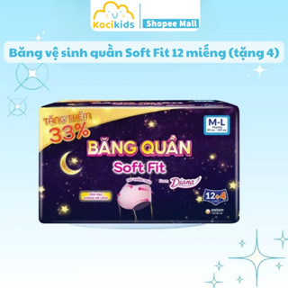 Băng vệ sinh dạng quần Diana Soft Fit 360 Độ Chống Tràn, Thoáng Khí đủ size SM/ML/L-XL số miếng 12 tặng 4