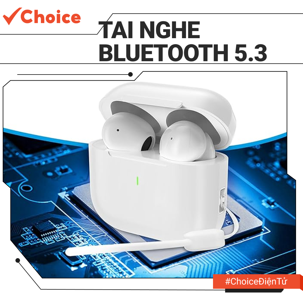 [Choice] Tai Nghe Bluetooth 5.3 Trắng FS1-2925-696 J201 IPX5 Chống Nước Giảm Ồn, Micro, Âm Thanh Tốt