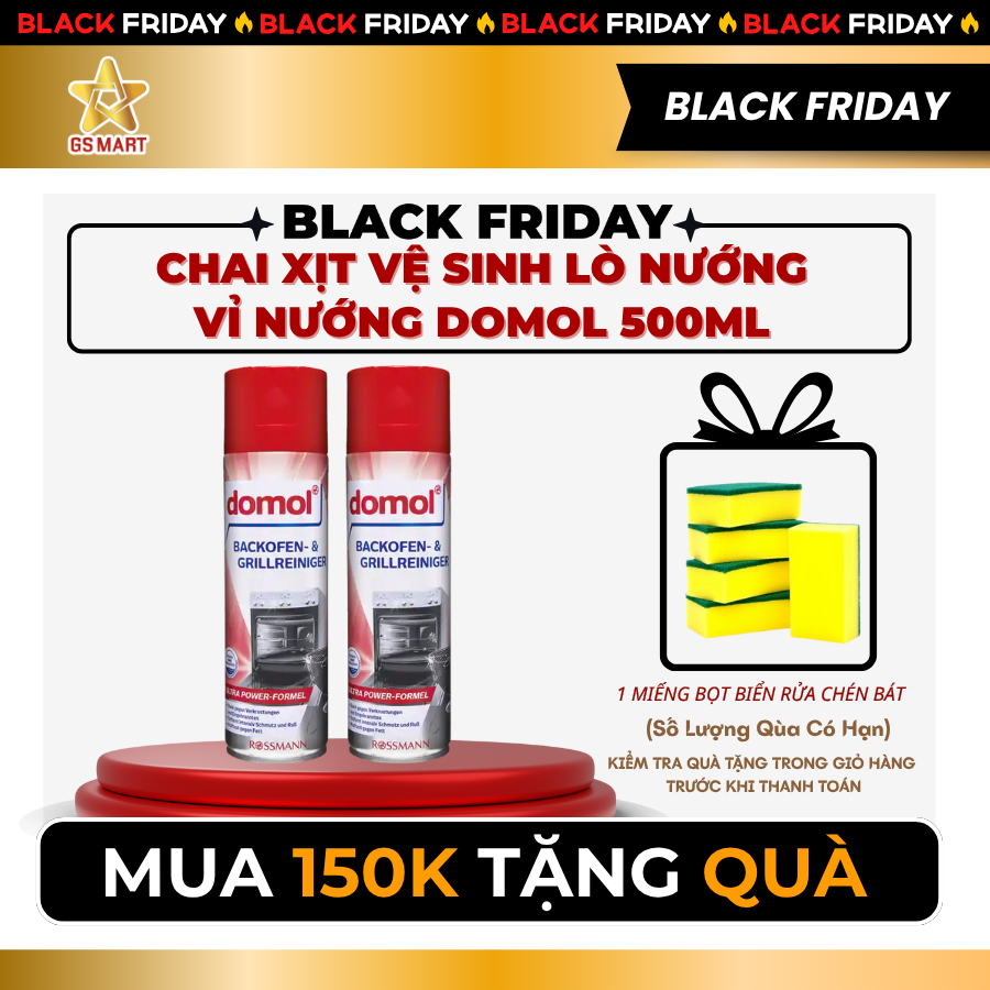 Chai xịt vệ sinh lò nướng, lò vi sóng, nồi chiên không dầu Denkmit 500ml chính hãng Đức