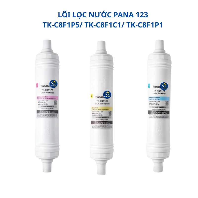 Bộ Lõi Lọc nước 123 Pana sonic: TK-C8F1P5/ TK-C8F1C1/ TK-C8F1P1 (dùng cho máy CA811K/CA812M/CA813F)