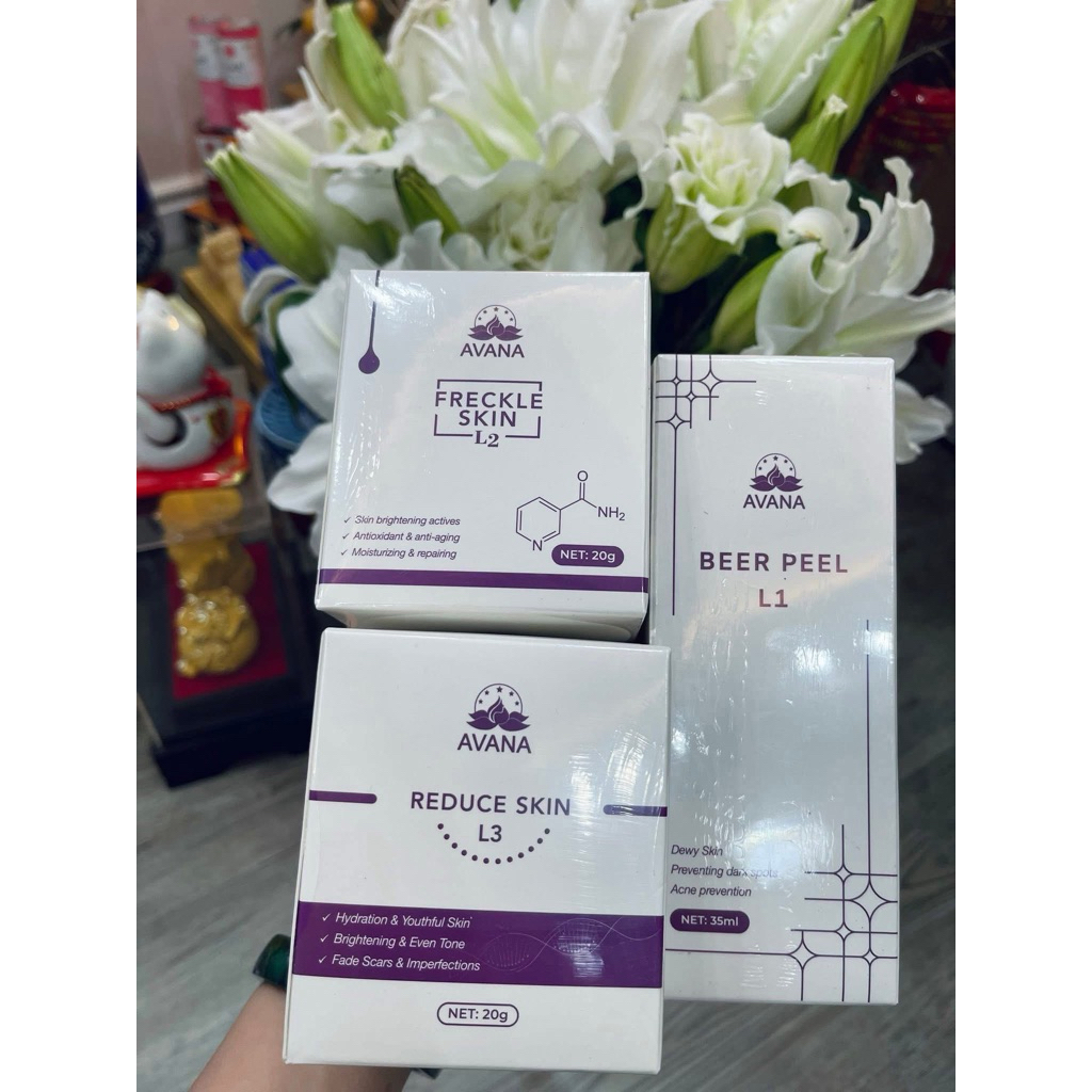 Bộ 3 Mỹ phẩm AVANA(tinh chát menbia, kem dưỡng nhan, kem mộc Xuân )mẫu mới  nhất