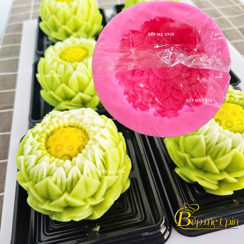 Khuôn silicon hoa sen quan âm 10cm khuôn xôi khuôn trạch rau câu nến handmade