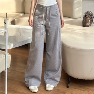  Quần Kiểu Nữ Dáng Suông Chi Tiết Cạp Cao Dây Rút Túi Chéo Mùa Thu Đông Kimee - KQ165 