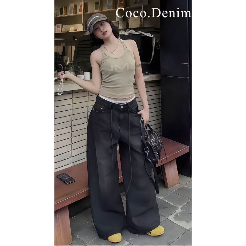 (ẢNH OLDSCHOOL) Quần jeans TRẮNG ỐNG LOE form rộng dài chùm phủ chân Q7767