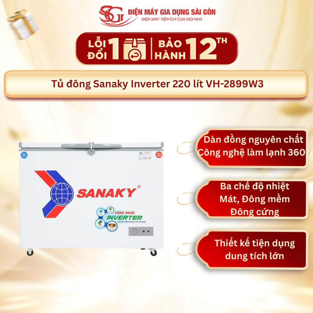 Tủ đông Sanaky Inverter 220 lít VH-2899W3